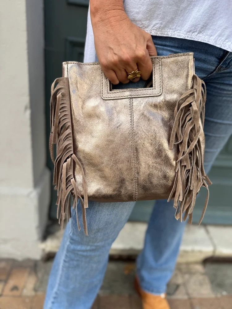 Sac en cuir Luciano brillant bronze