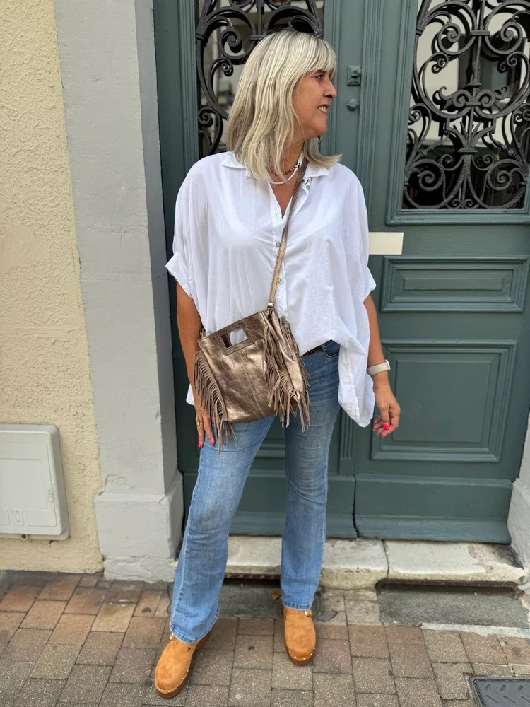 Sac en cuir Luciano brillant bronze