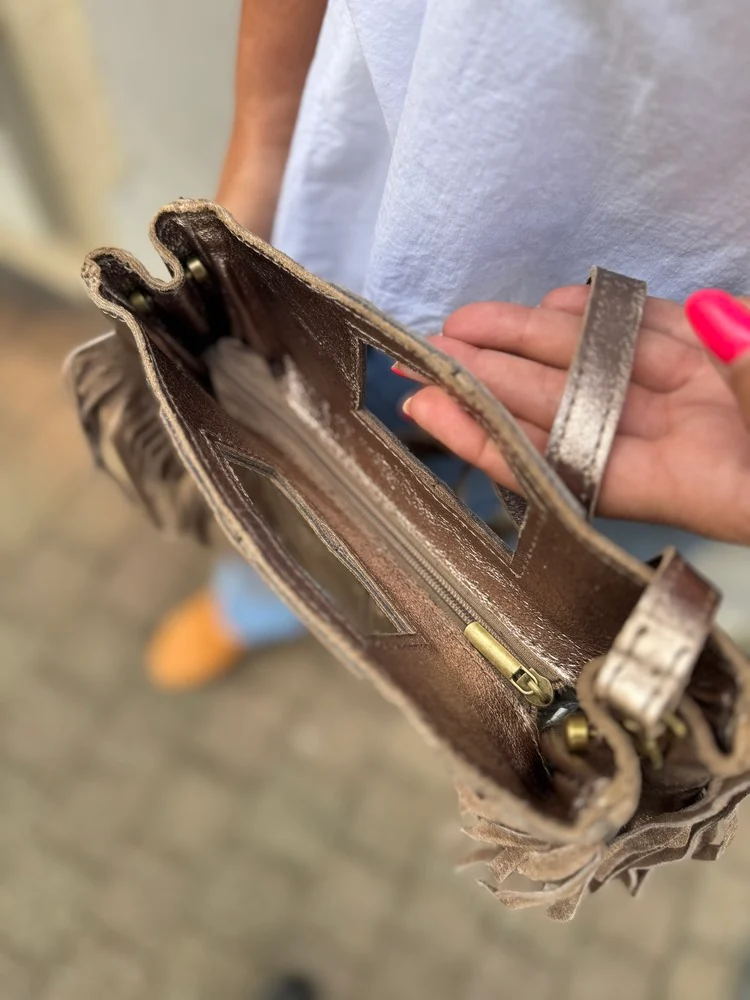 Sac en cuir Luciano brillant bronze