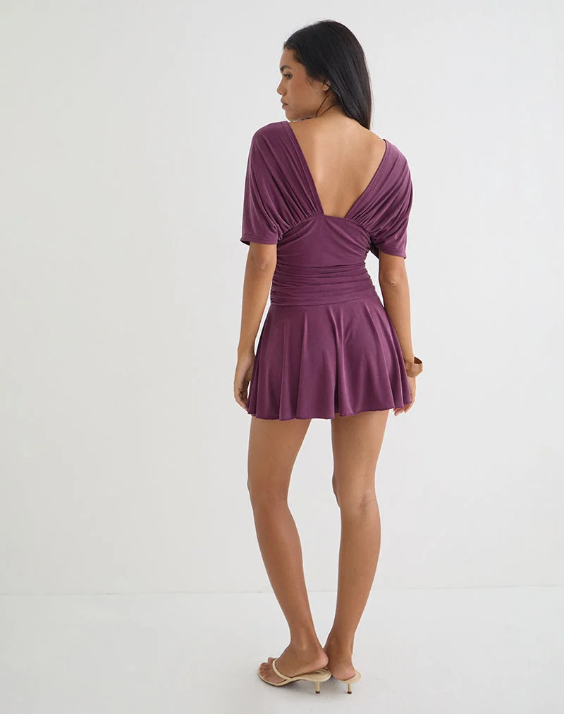 Mini-robe Sunmi en cupro, violet foncé