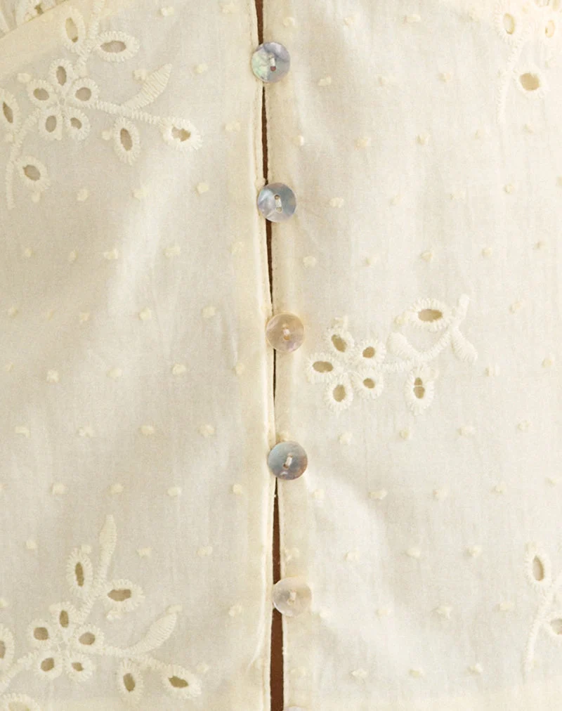 Haut plongeant Yoshino en broderie Lemon