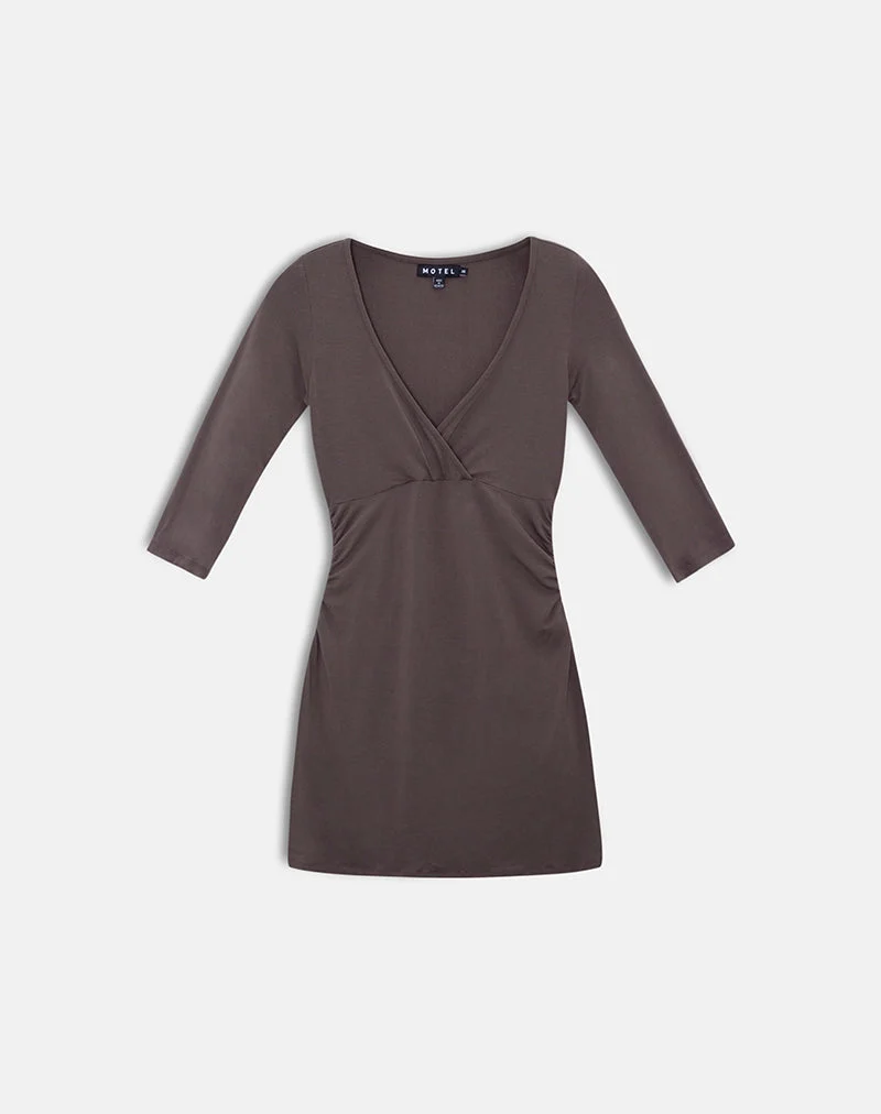 Mini-robe Trudita en jersey de rayonne, couleur « Peppercorn Brown »
