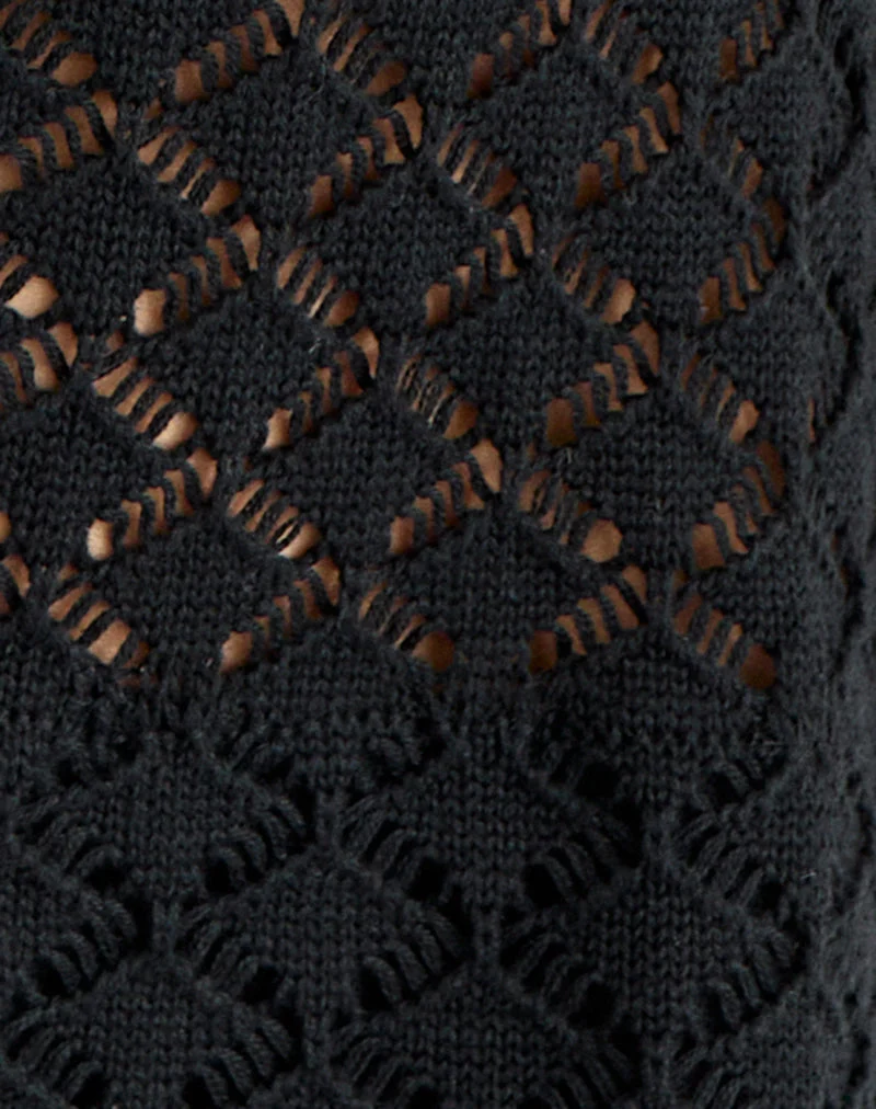 Mini-robe Amila en maille transparente noire