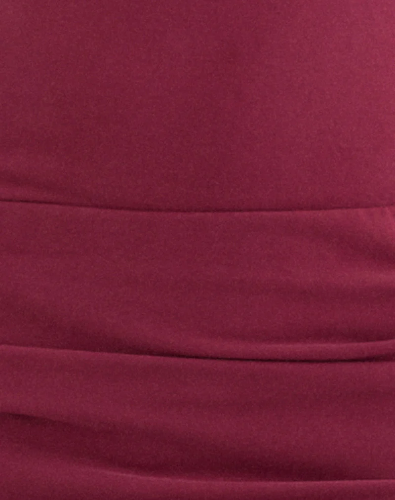 Mini-robe Tomoko en cupro rouge foncé