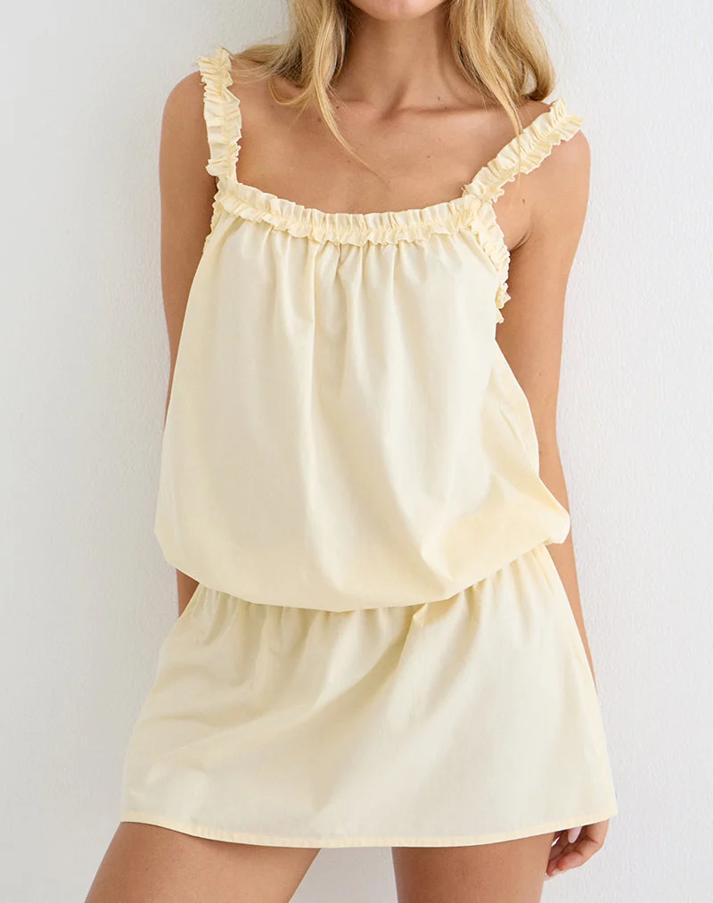 Mini-robe Shasta en popeline couleur « Buttermilk »