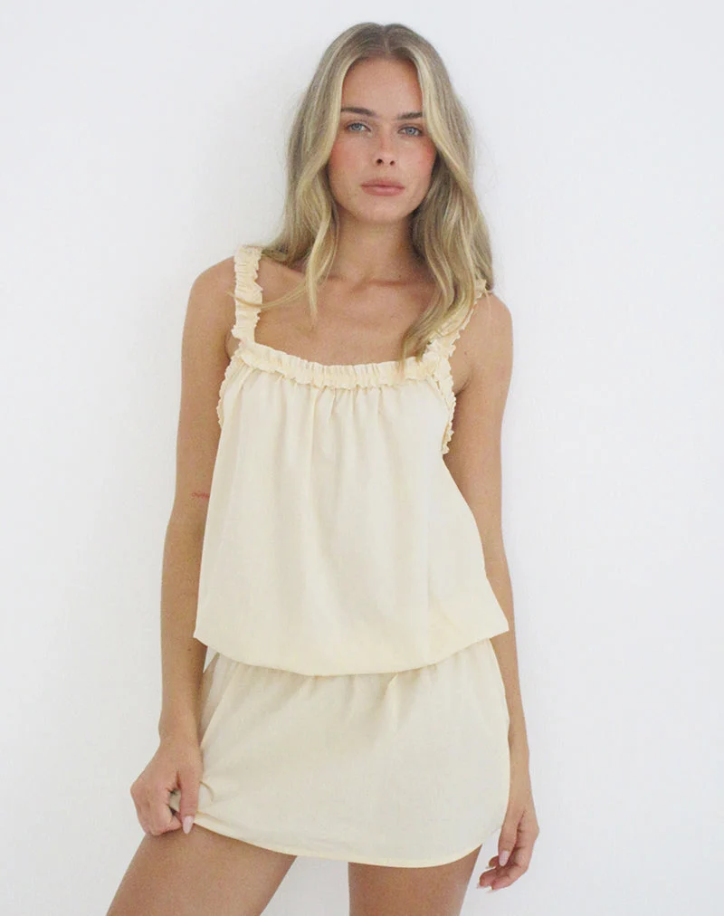 Mini-robe Shasta en popeline couleur « Buttermilk »
