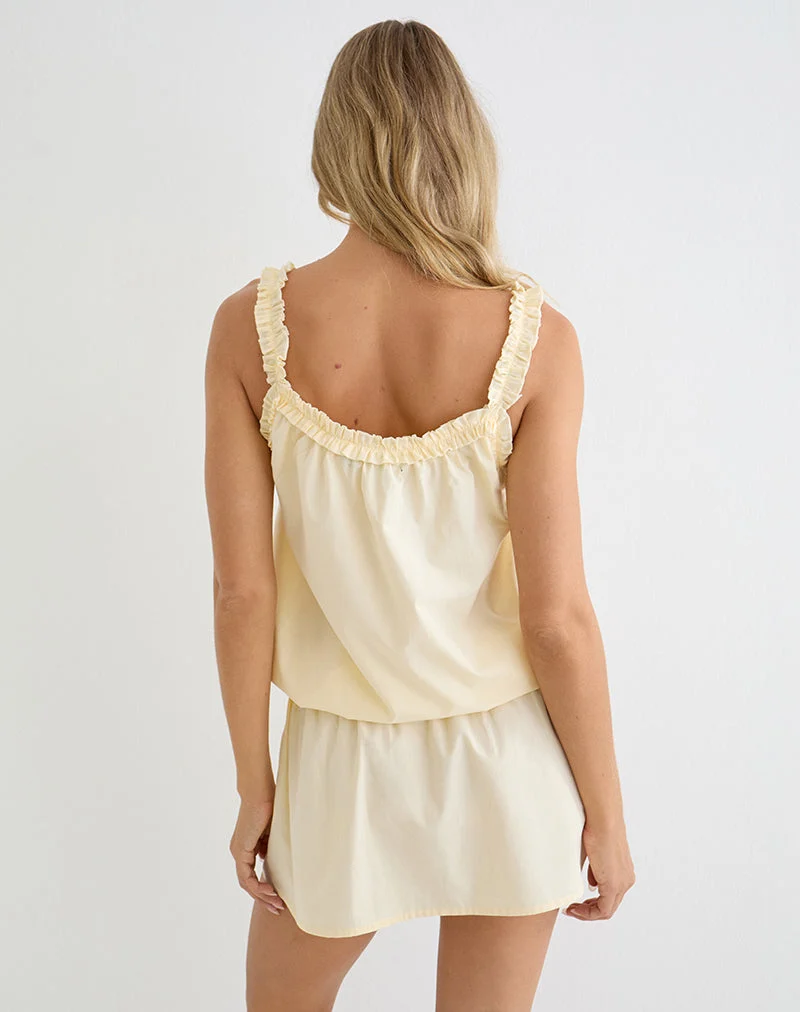 Mini-robe Shasta en popeline couleur « Buttermilk »