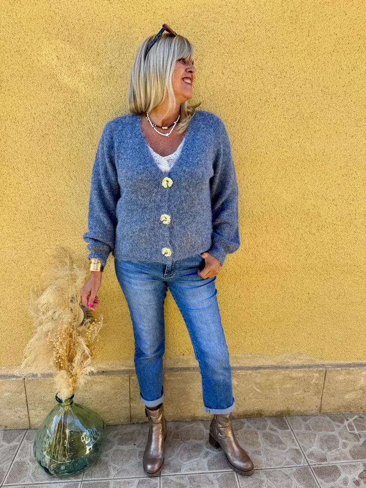 Gilet Cocoon bleu jean