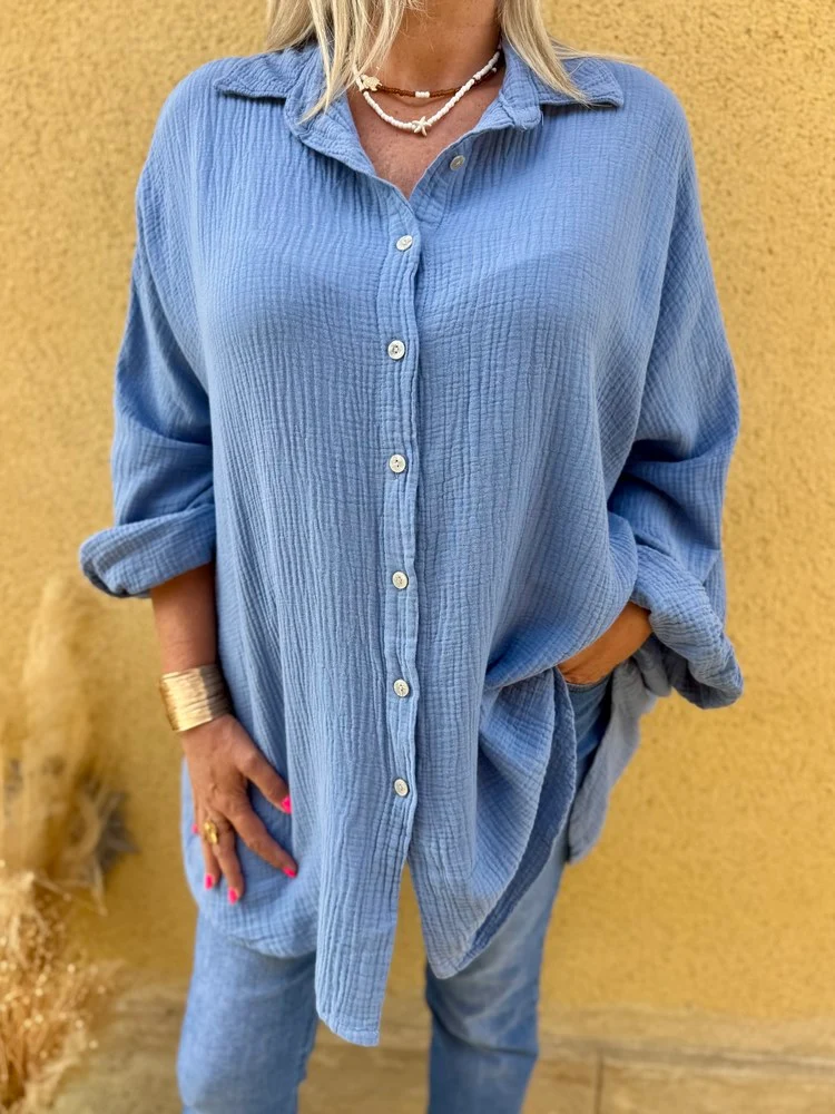 Chemise méga loose Eye bleu jean