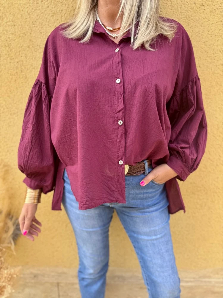 Chemise méga loose Lisa prune