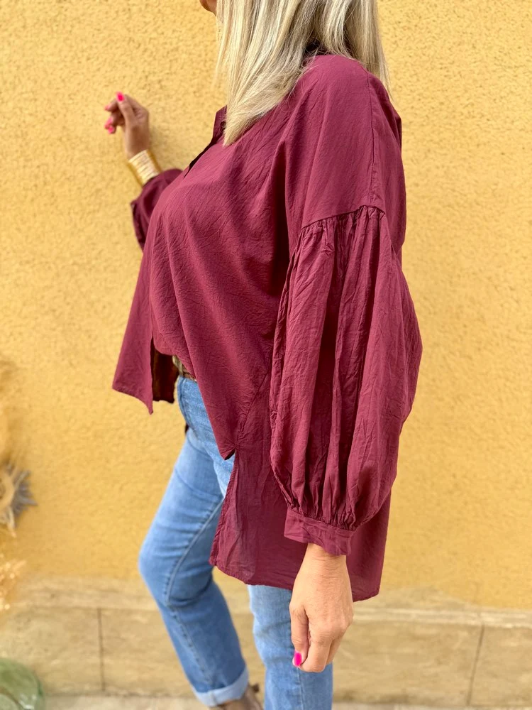 Chemise méga loose Lisa prune