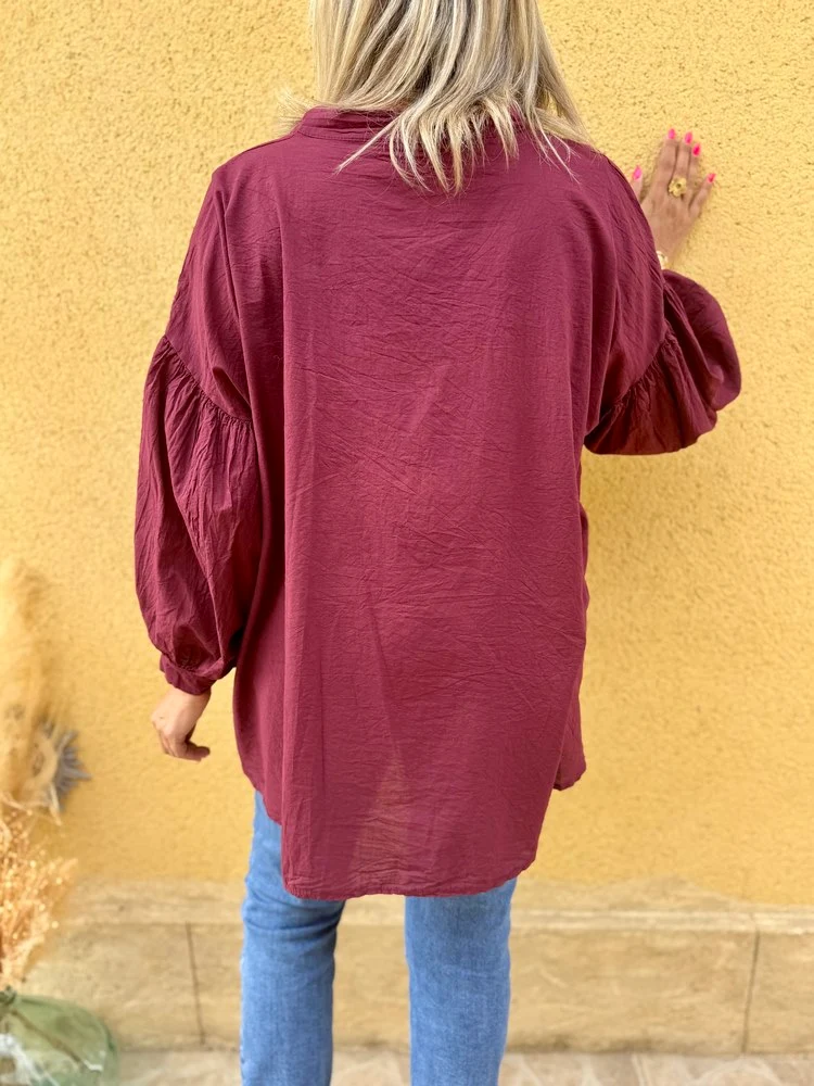 Chemise méga loose Lisa prune