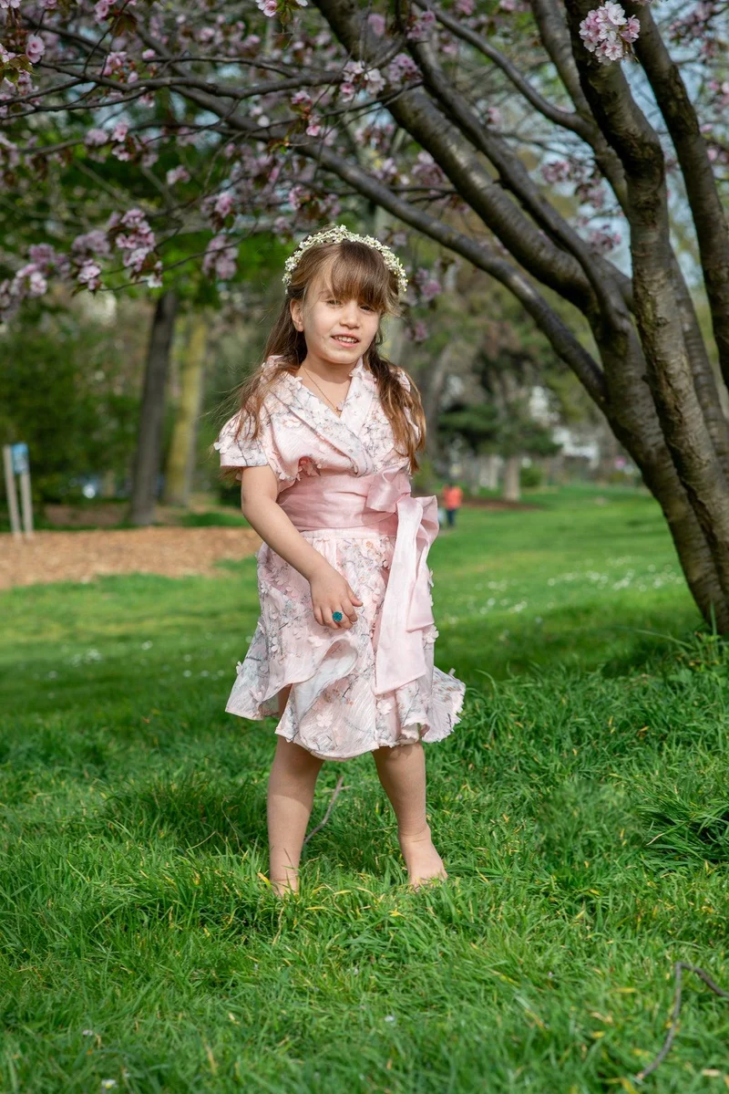 Robe Bradshaw fleuris rose - Modèle petite fille