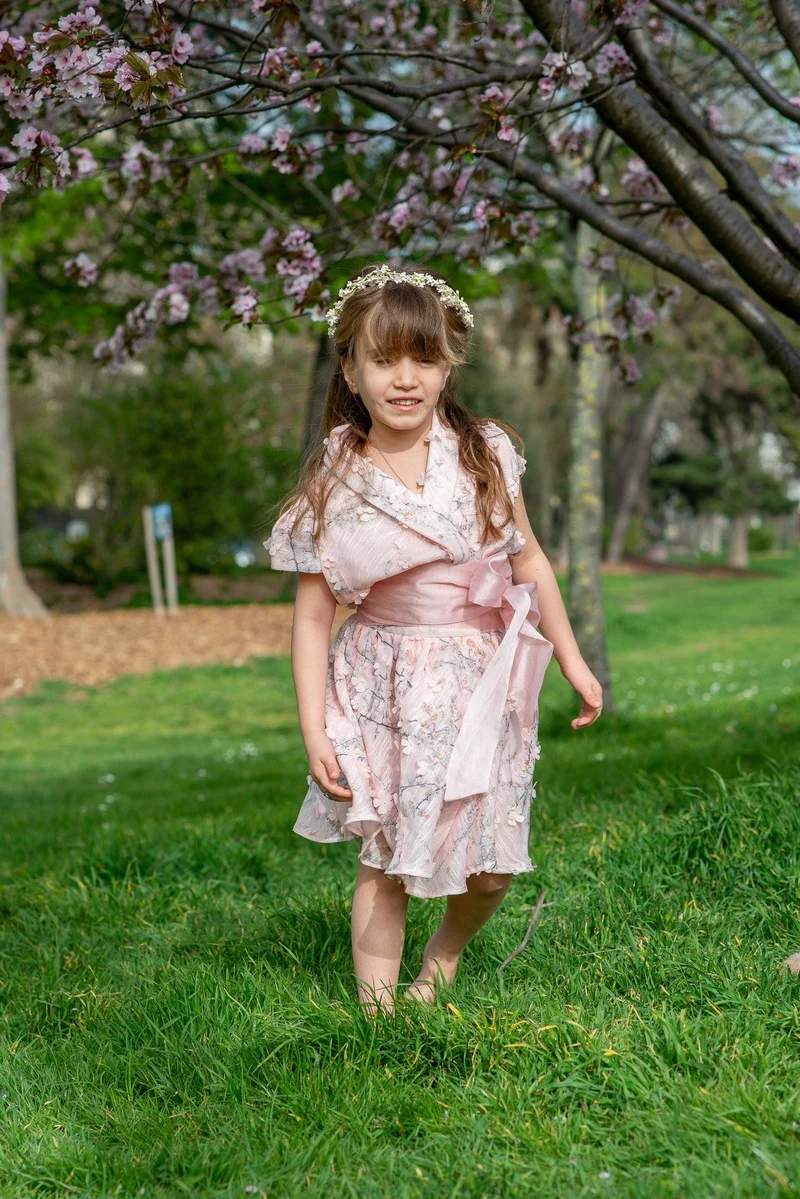 Robe Bradshaw fleuris rose - Modèle petite fille
