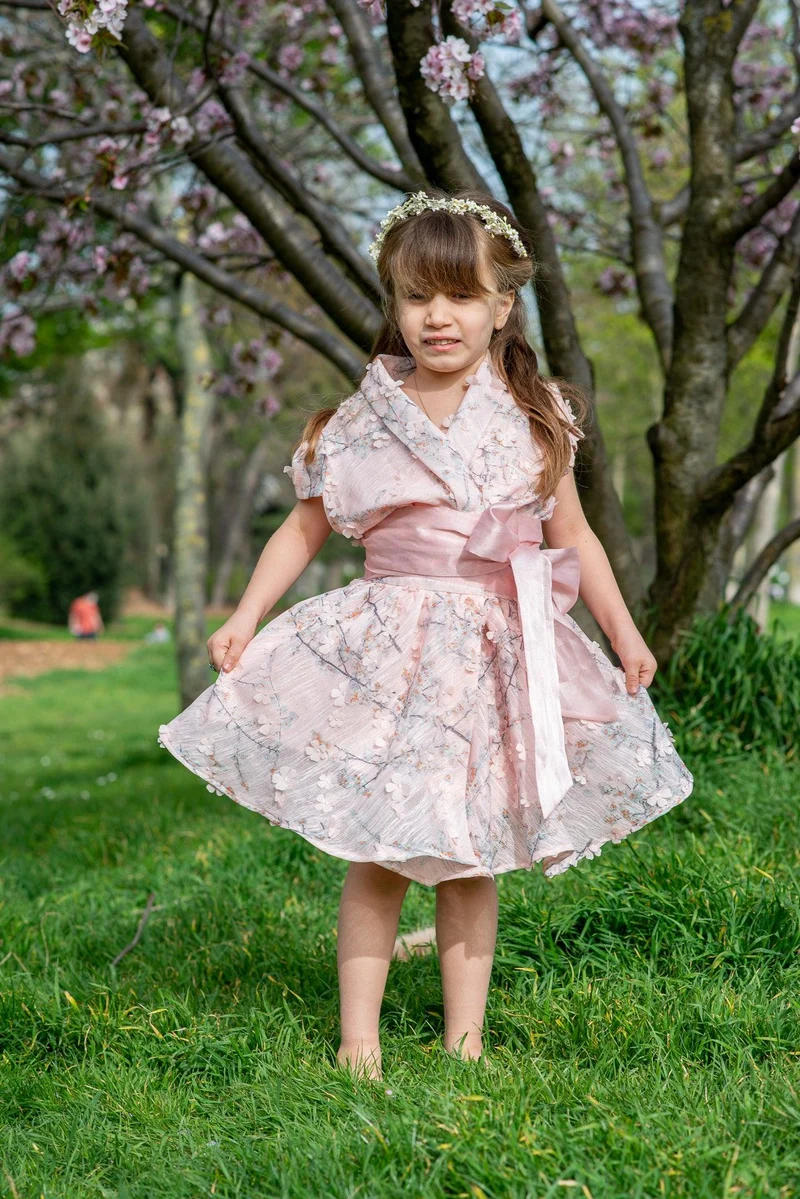 Robe Bradshaw fleuris rose - Modèle petite fille