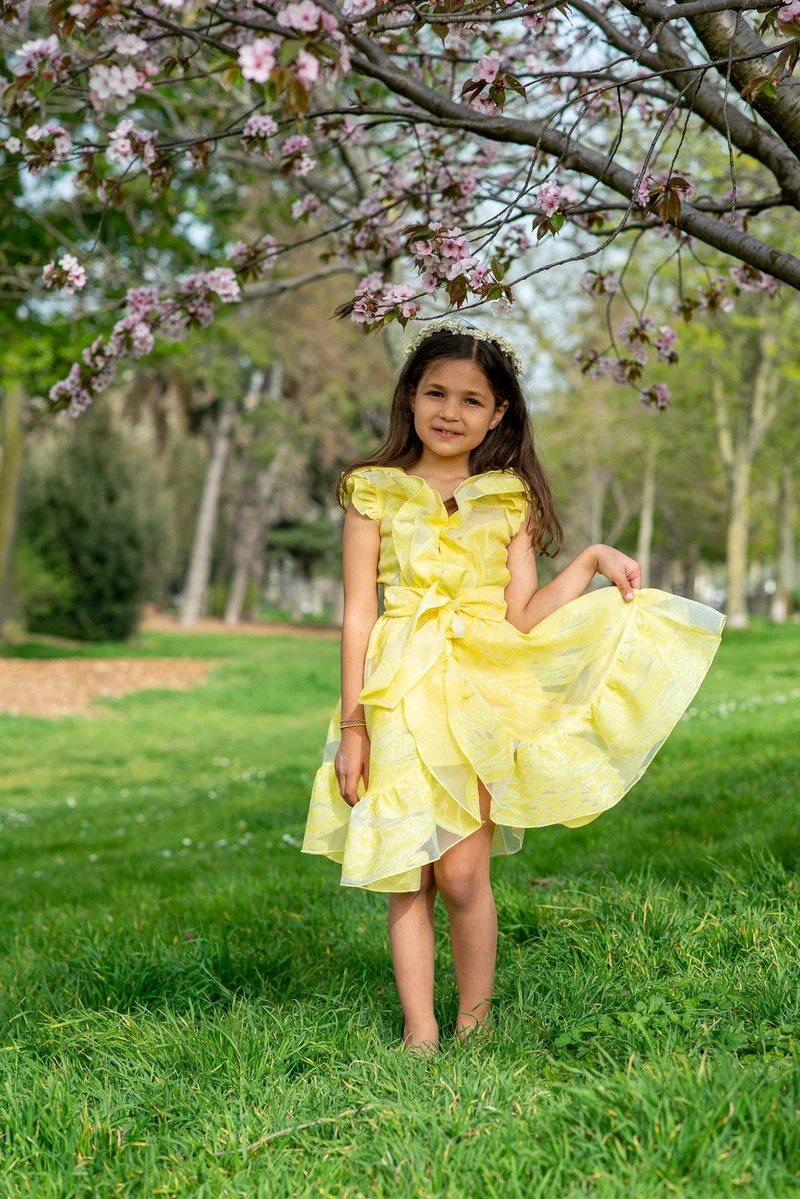 Robe Ortiz jaune - Modèle petite fille