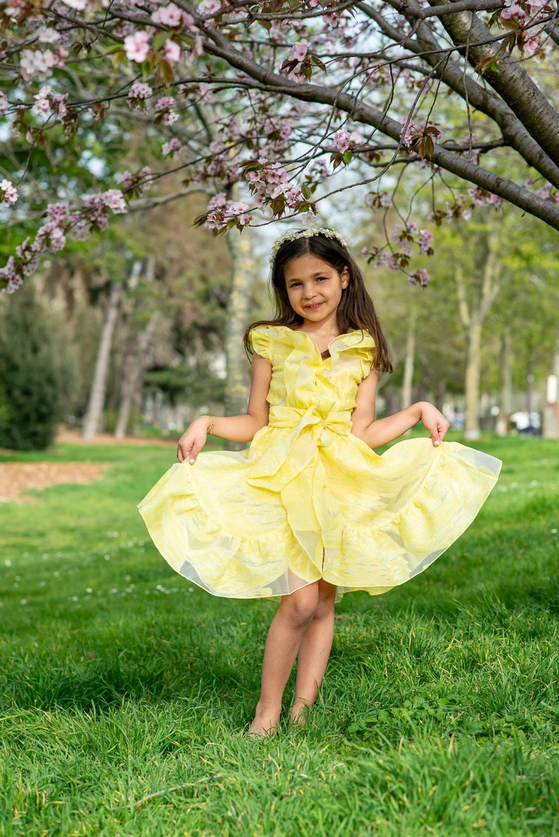 Robe Ortiz jaune - Modèle petite fille