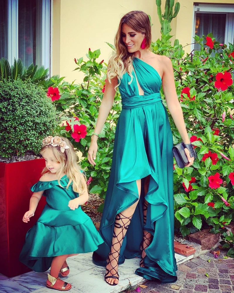 Vente Robe goutte d'eau soie verte