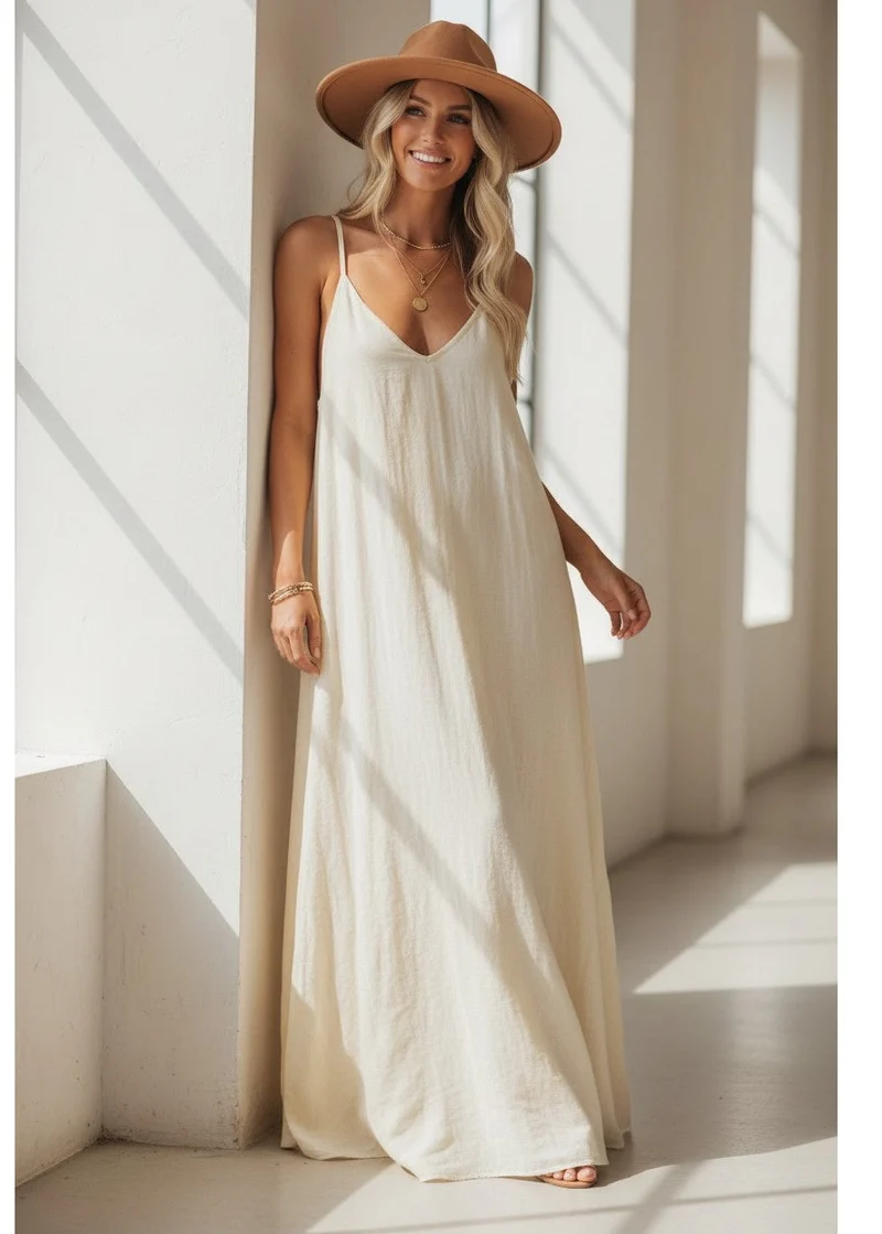 Robe Longue Beige