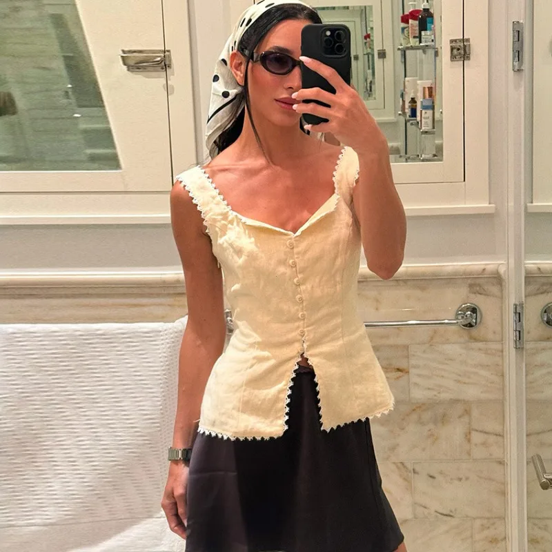 Débardeur Vintage en Dentelle