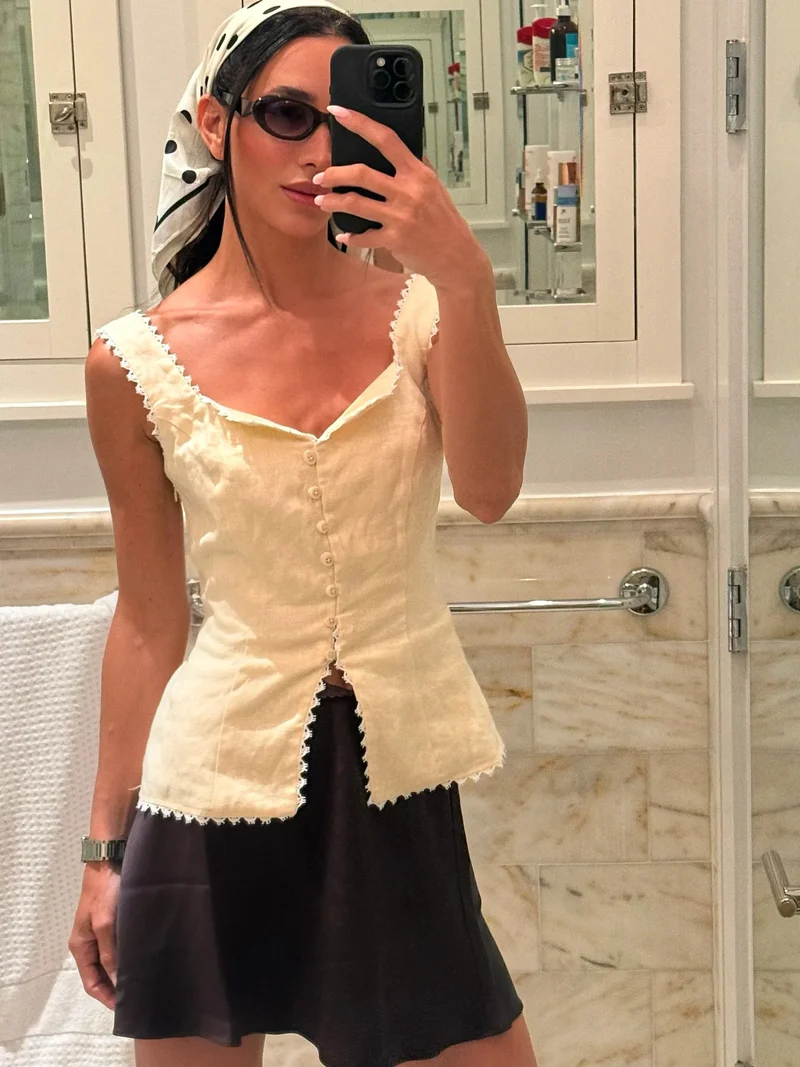 Débardeur Vintage en Dentelle