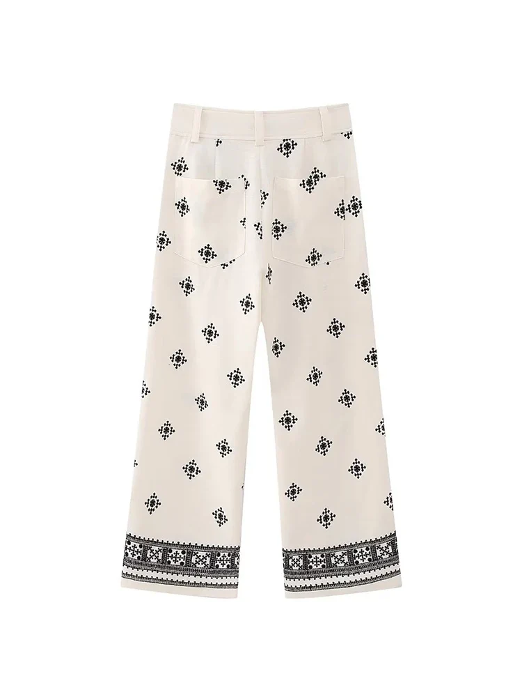 Pantalon Vintage en lin pour femmes