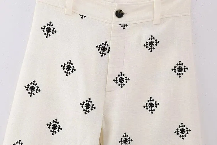 Pantalon Vintage en lin pour femmes