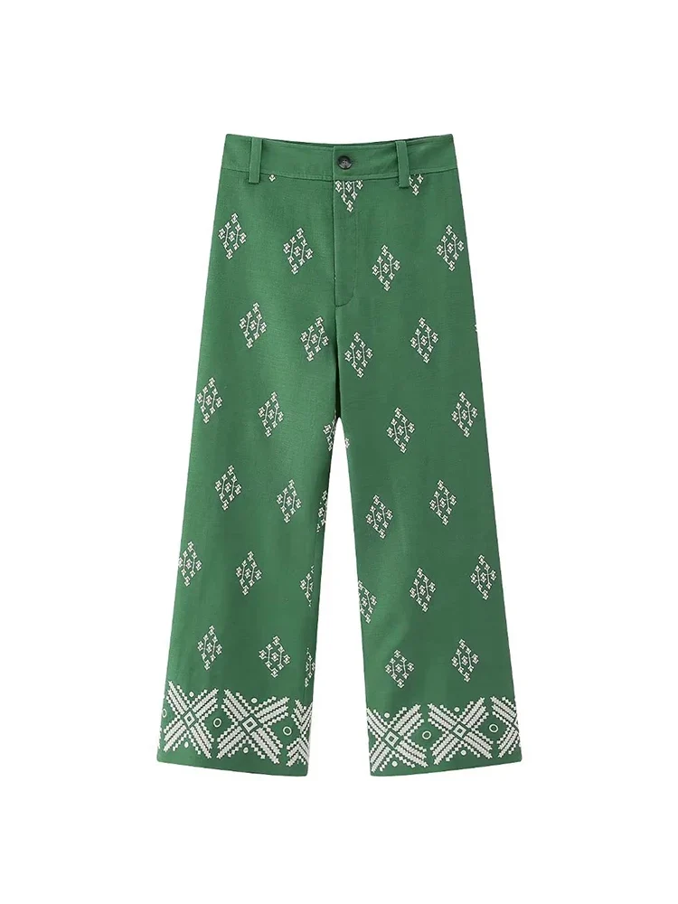Pantalon Vintage en lin pour femmes