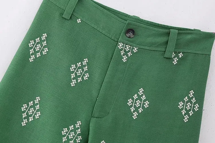 Pantalon Vintage en lin pour femmes