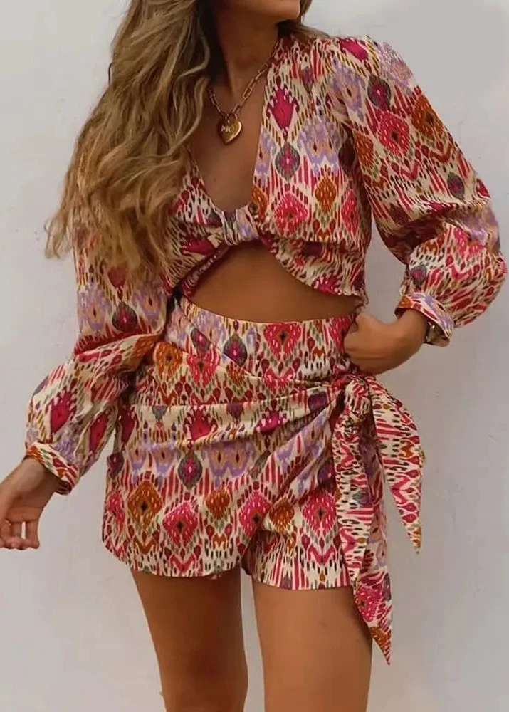 Jupe Short Vintage avec Noeud