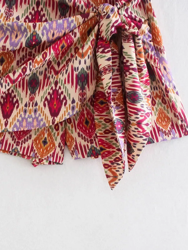 Jupe Short Vintage avec Noeud
