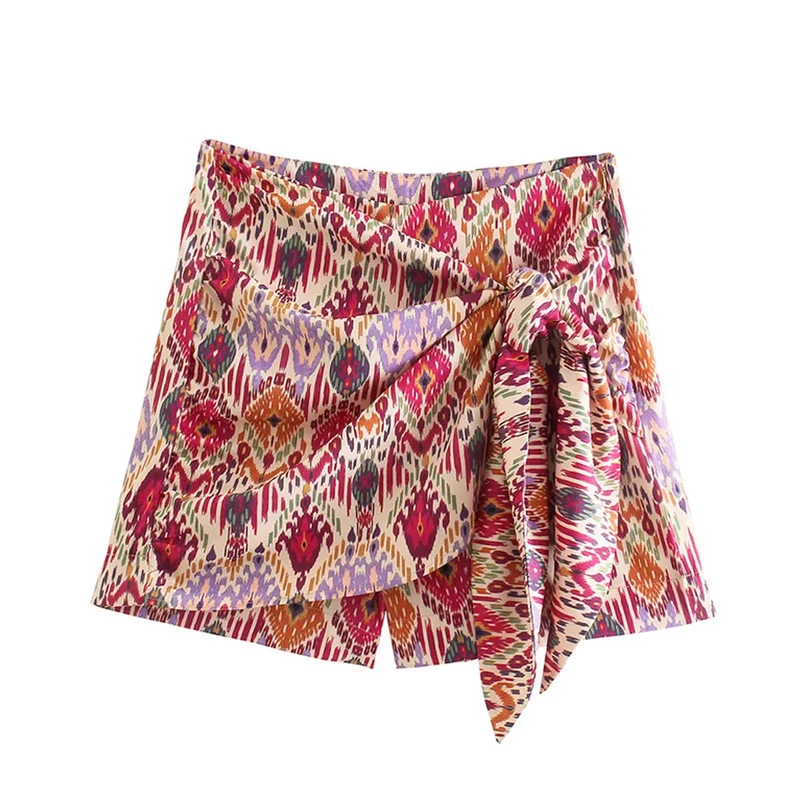 Jupe Short Vintage avec Noeud