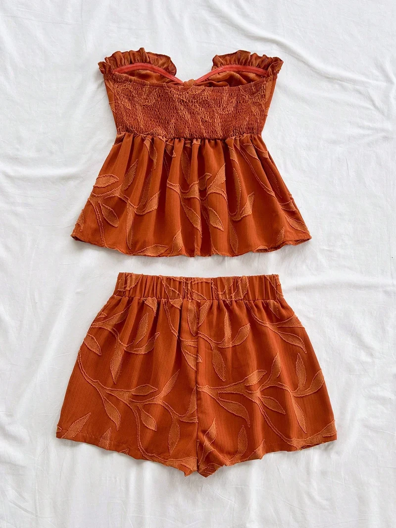 Ensemble Short et Top Bandeau Orange