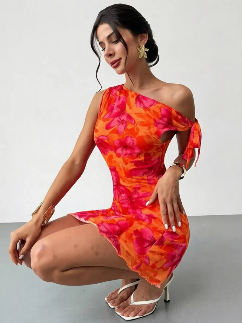 Robe Asymétrique Orange Chic
