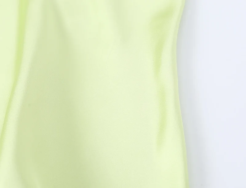 Robe de Soirée Jaune Citron Satinée Bustier