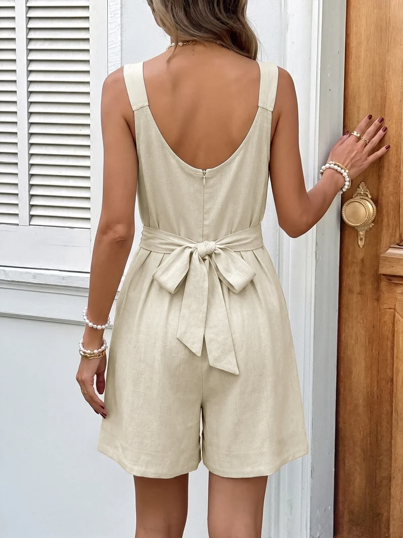 Combi Short Beige Avec Noeuds
