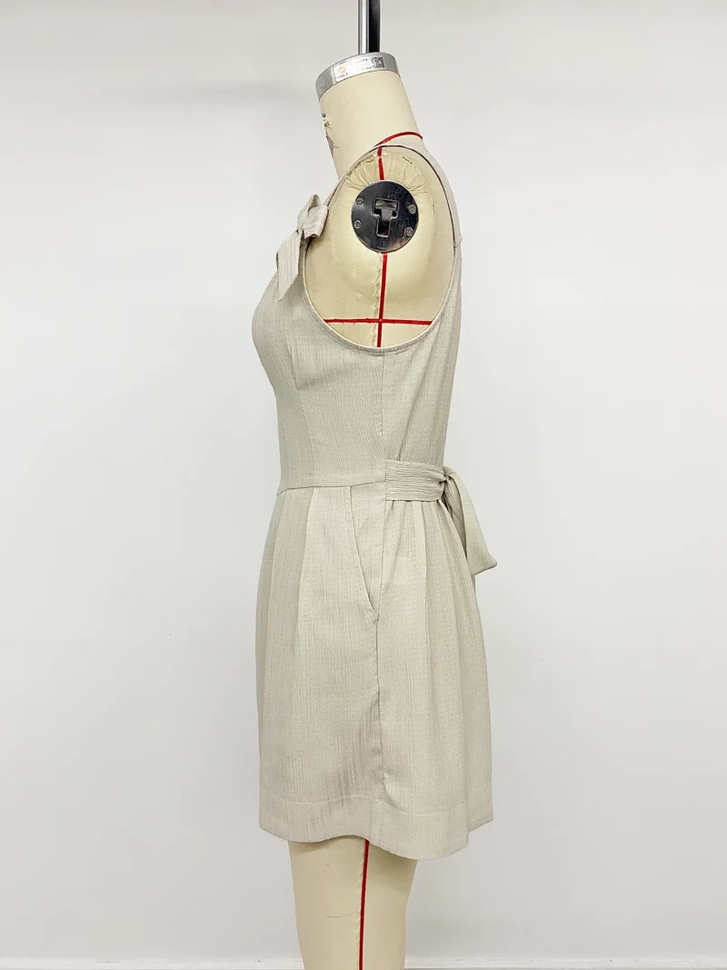 Combi Short Beige Avec Noeuds