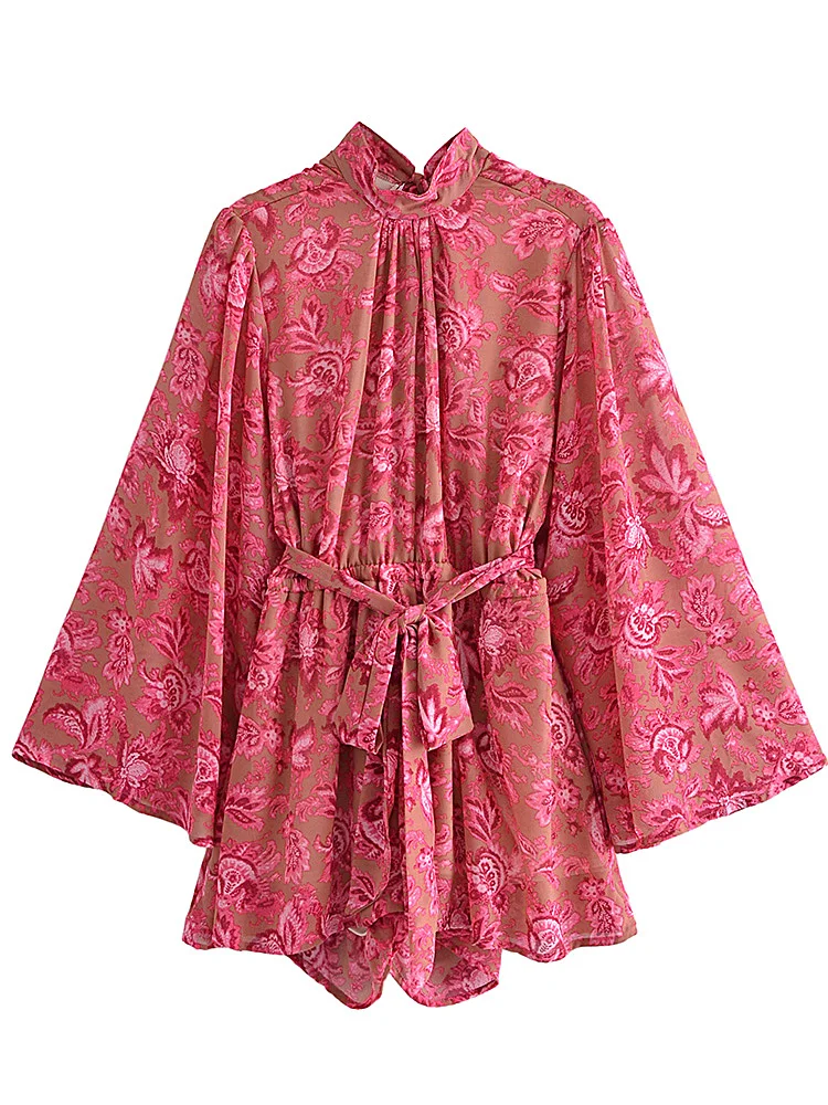 Combinaison Jupe Vintage Chic Rose pour Femme