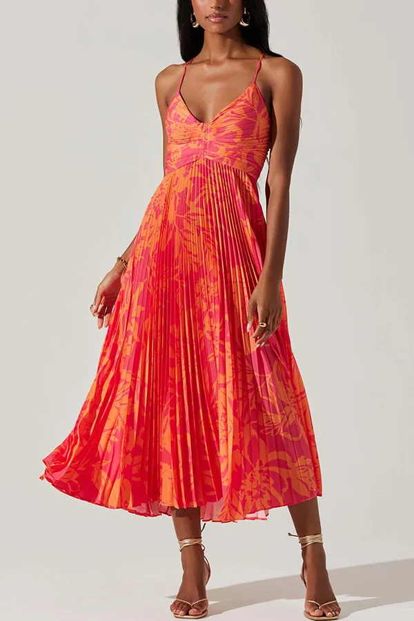 Robe ample de plage boheme orangée