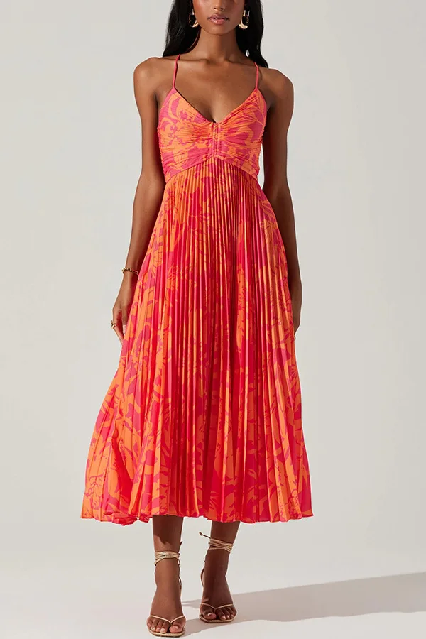 Robe ample de plage boheme orangée