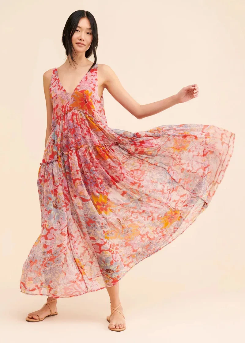 Robe légère en mousseline bohème