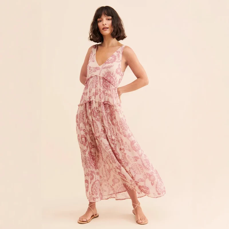Robe légère en mousseline bohème