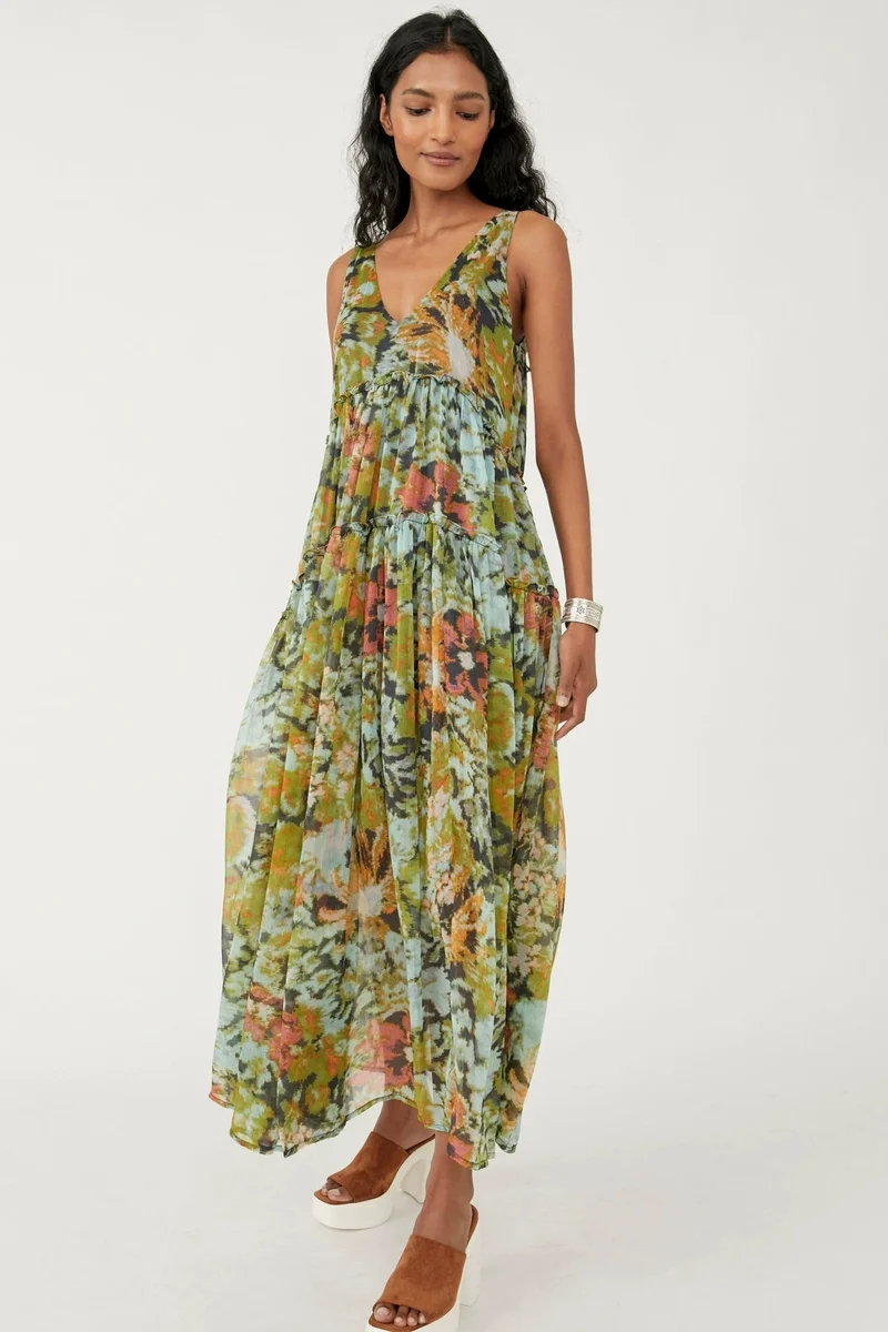Robe légère en mousseline bohème