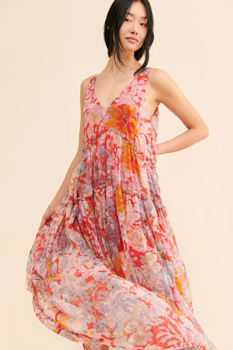 Robe légère en mousseline bohème