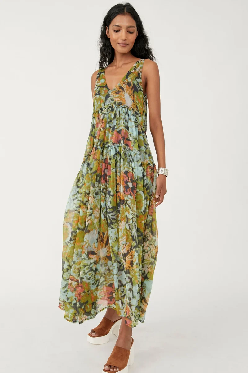 Robe légère en mousseline bohème