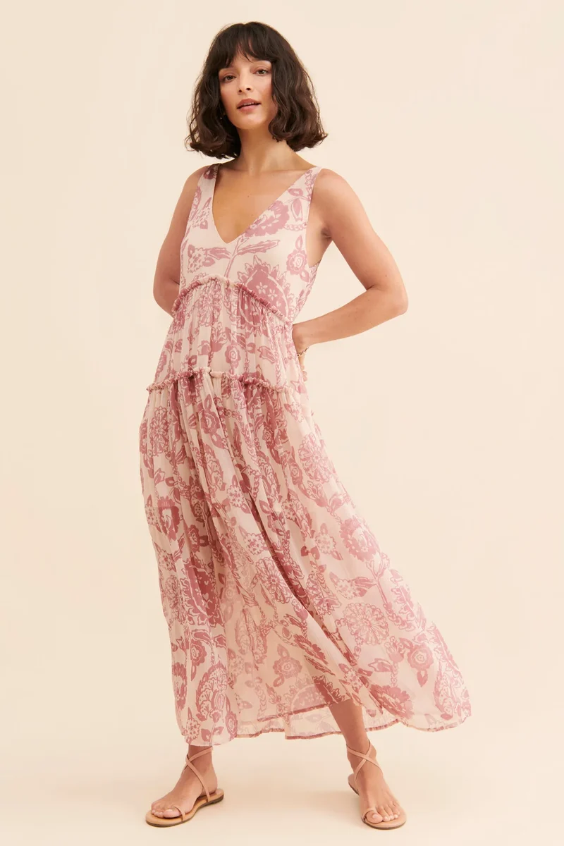 Robe légère en mousseline bohème