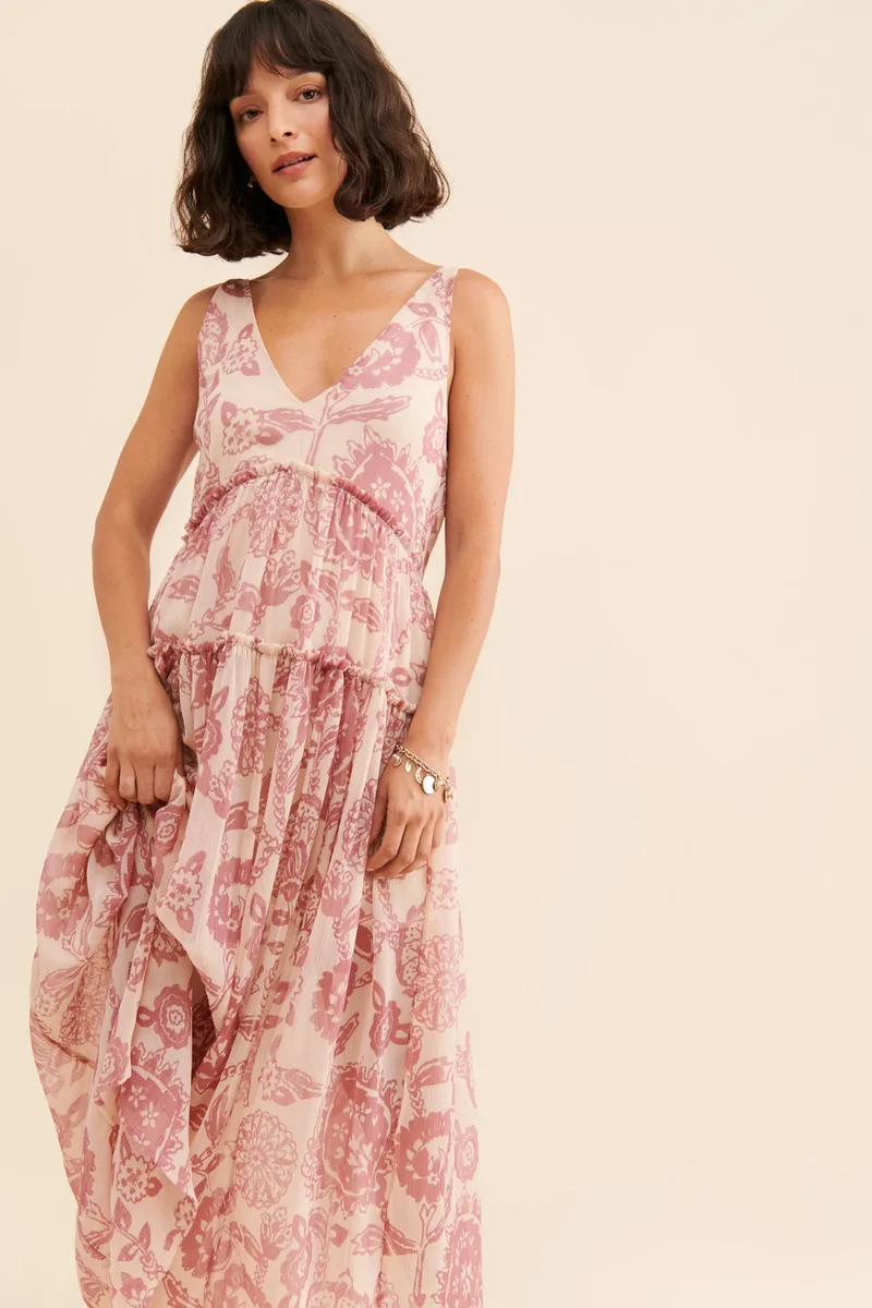 Robe légère en mousseline bohème