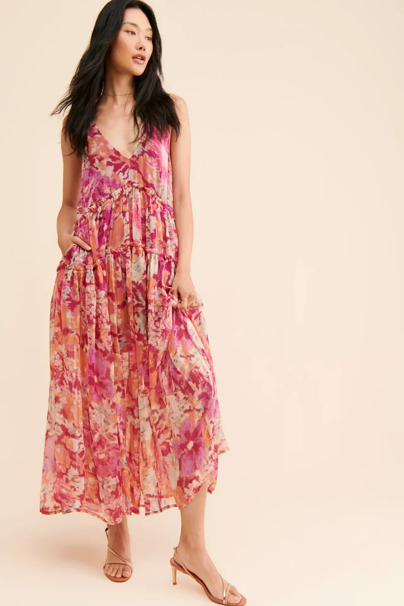 Robe légère en mousseline bohème