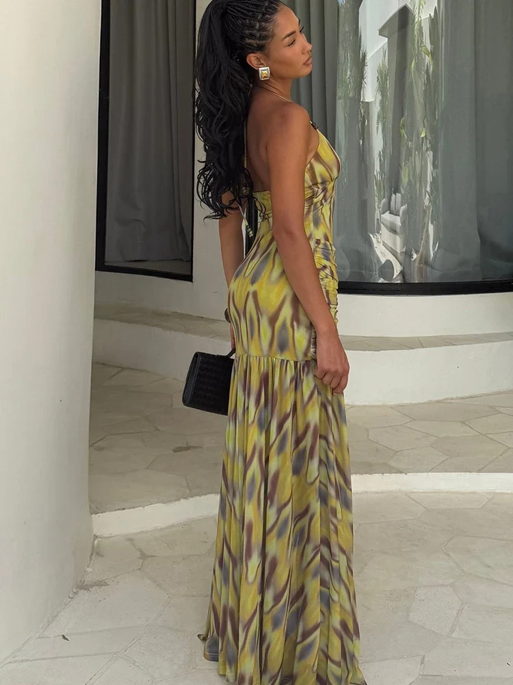 Robe bohème chic verte citron