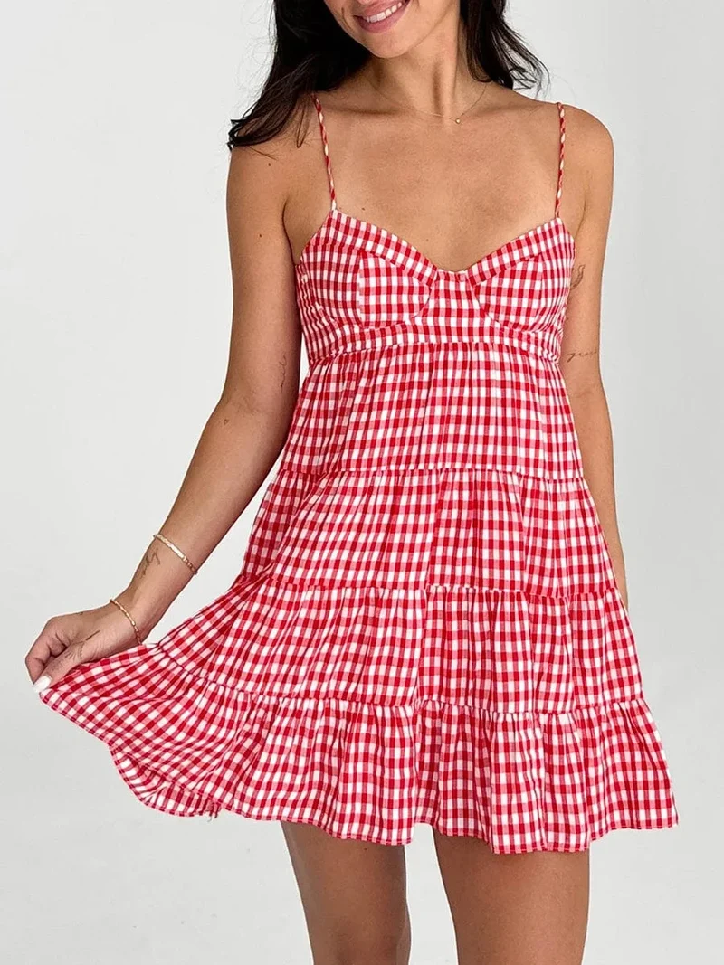 Robe été mini évasée à bretelles